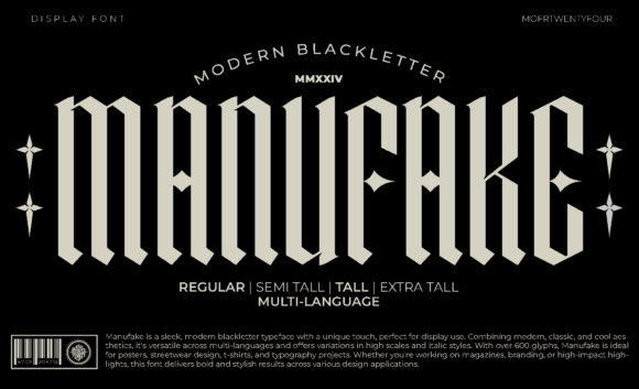 Manufake: A Bold Blackletter Typeface for Modern Design