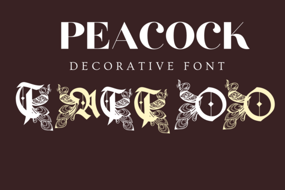 Peacock Tattoo: Bold Blackletter for Modern Branding